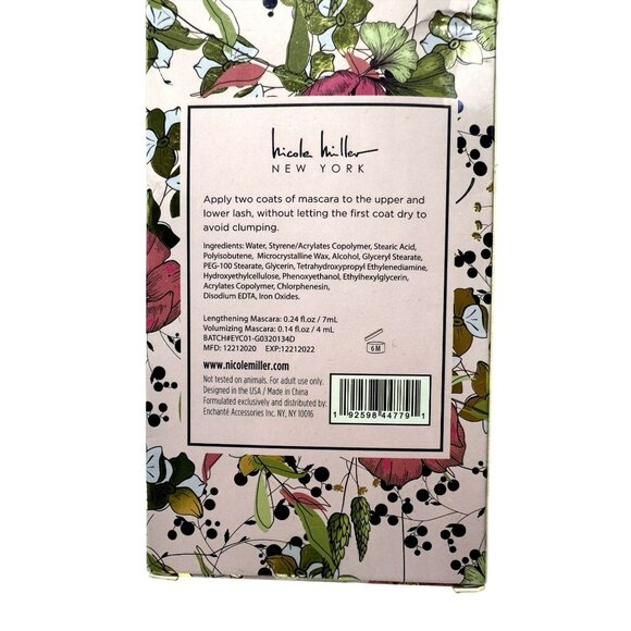 Nicole Miller Volumizing & Lengthening Mascara Duo Set Gold & Black Tubes NEW - Picture 3 of 3